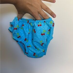 i play. Blue and Red Diaper Cover with Cherry Print